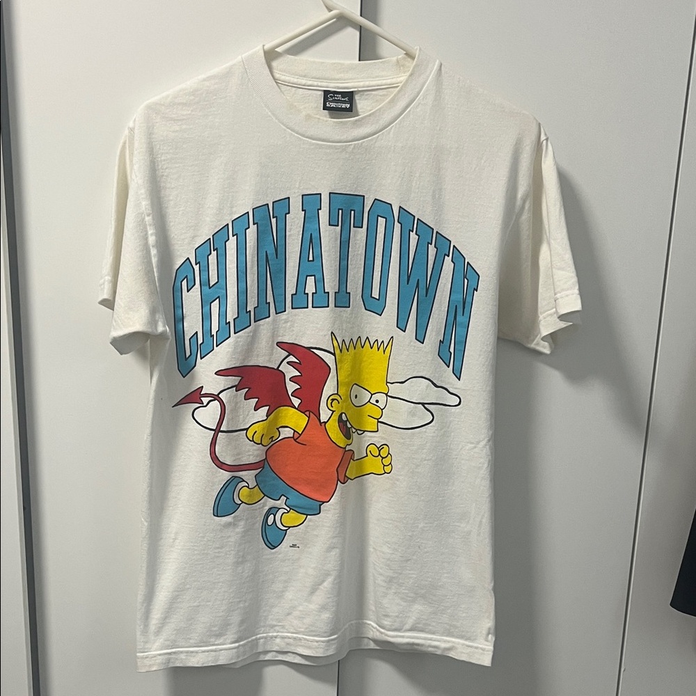 The Simpson Chinatown White Graphic T-Shirt